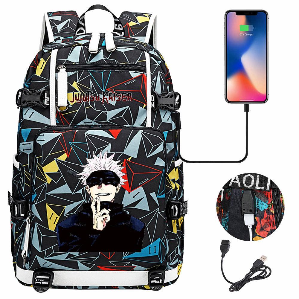 Рюкзак с USB-наушниками с принтом Jujutsu Kaisen