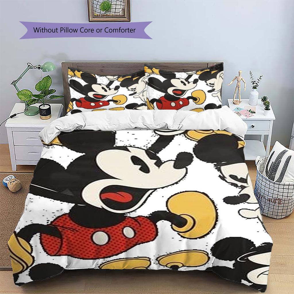 Retro Pop Art Style Mickey Mouse Print Comfortable Bedding Set, The Perfect Choice To Decorate A Child's Bedroom.