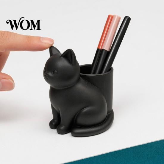 Soft Aesthetic Desk Accessory Cute Cat Pen Holder, 3D Printed Kitten Pencil Cup, Multi-functional Artistic Decoration Gift Desktop Organizer