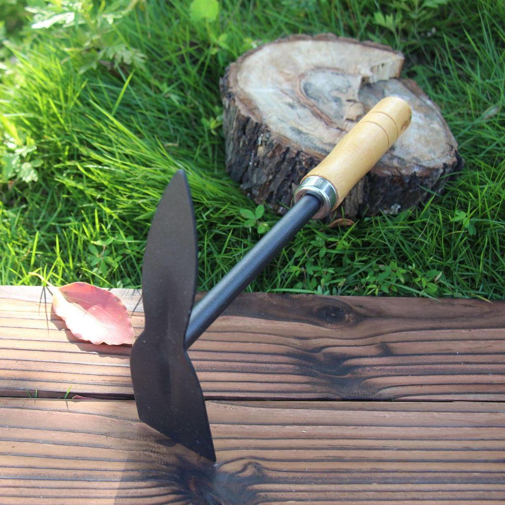 Wooden Handle 3-Piece Gardening Tool Set: Shovel, Hoe, Rake for Flower Pots