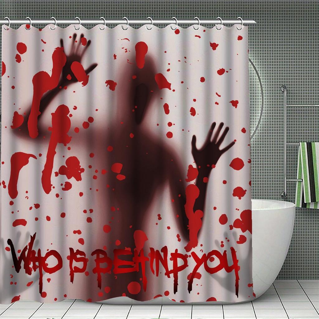 Halloween Decoration Shower Curtain Scary Bloody Hand Pattern Bathroom Decor for Adult Halloween Decoration Gifts to Friends