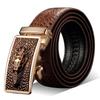 Men's Genuine Leather Crocodile Pattern Automatic Buckle Belt