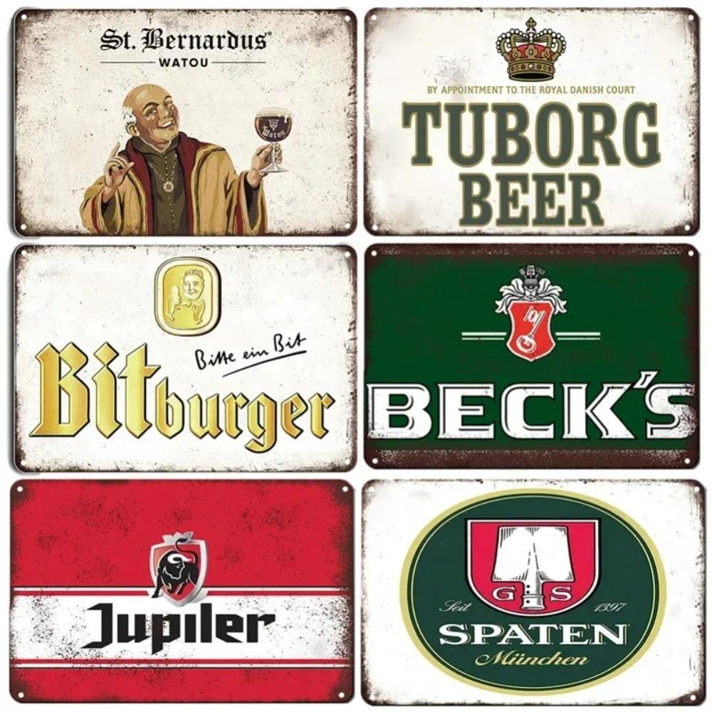 Винтажная жестяная вывеска Paulaner Beer (Германия) для декора бара, кафе, мужской комнаты