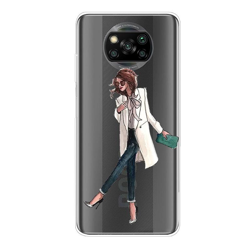 Чехол для Xiaomi Poco X3 NFC ТПУ Силикон Мягкий Мультяшный Прозрачный Чехол для Poco X3 Pro Чехол для Телефона PocoX3 Pro Global Прозрачный Coque