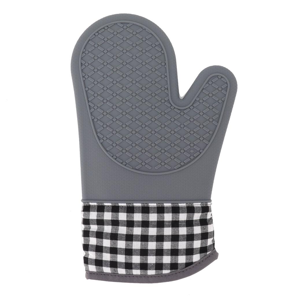 Silicone and Cotton Mitts Heat Resistant Glove Oven Glove for Home Kitchen Bakery Hotel