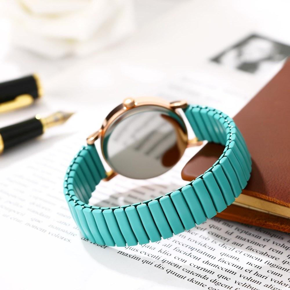JewelryWe Women's Fashion Bangle Strap Watch Analog Stainless Steel Band Waterproof Quartz Jewelry Accessory Gift