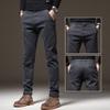 Autumn Brown Trousers Thickened Elastic Slim Straight Business Casual Pants Fashion Korean Brand Clothes