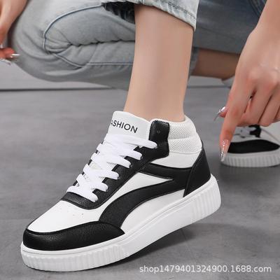 Новые универсальные студенческие кеды на толстой подошве, увеличивающие рост, женские повседневные спортивные женские туфли