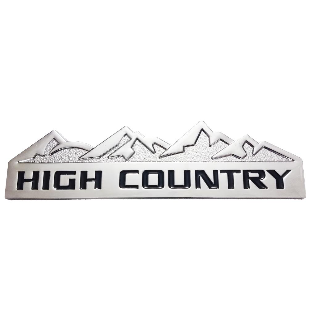 AABHC1 HIGH COUNTRY 3D Zinc Alloy Car Sticker Suitable for Chevrolet, Jeep, Dodge and Ford Modified Snow Mountain Metal Car Logo