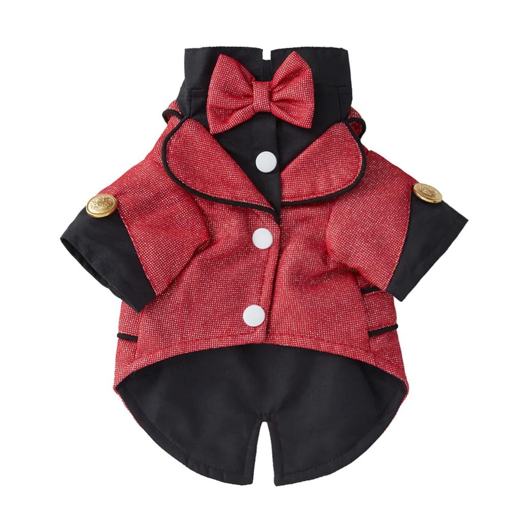 Western-Style Teddy Autumn Dog Clothes with Polyester Necklace Fashionable Pet Costume Gown for Small Dogs