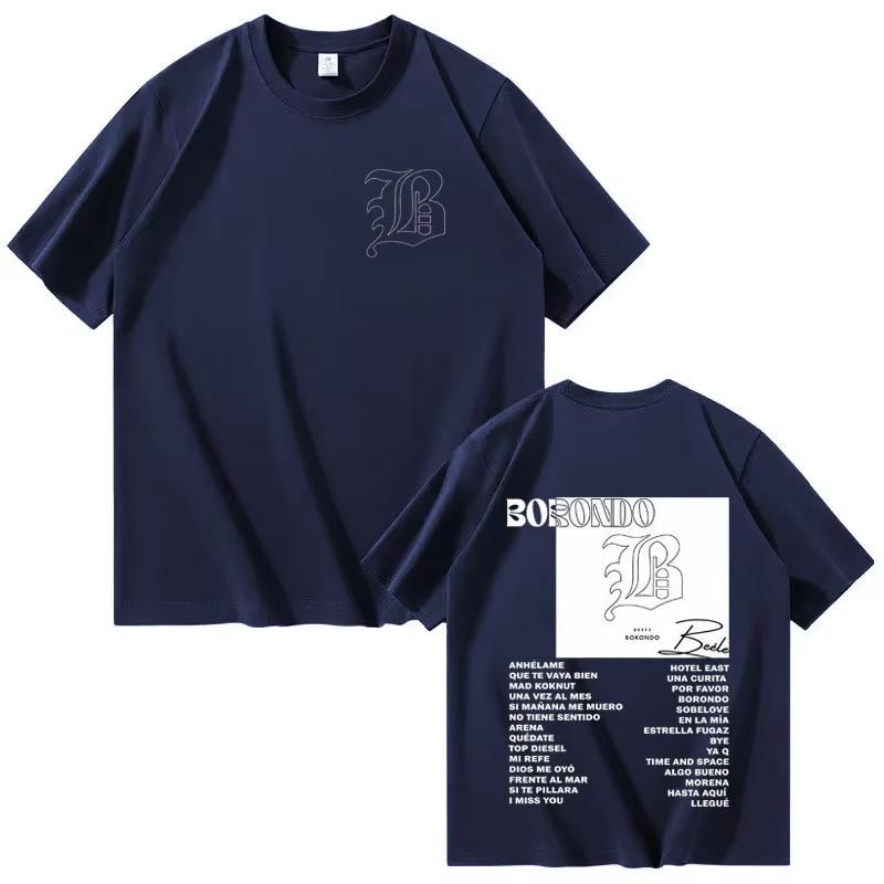 Hot Rapper Beele New Album Borondo Double Sided Print Graphics Merch 2026 Men Short Sleeve   top Harajuku Casual Cozy Tshrit
