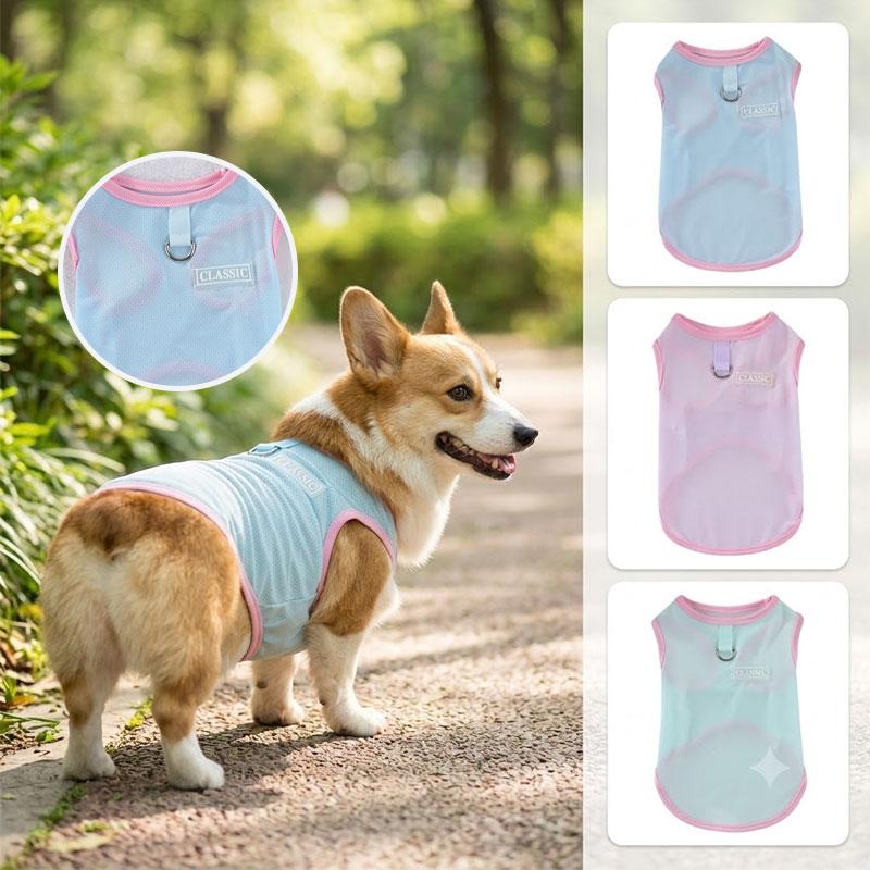 Breathable Mesh Pet Vest with D-ring Summer Cooling Dogs Cats Sleeveless Shirt Thin Puppy Vest for Small Medium Large DogsXS-4XL