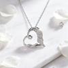 Silver Eternal Knot Heart Wing Zircon Necklace Angel Wings Heart Pendant