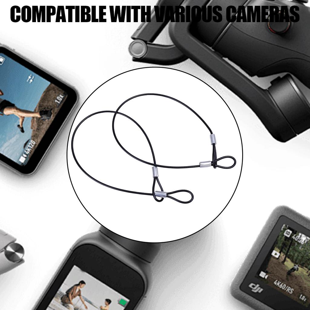 30CM/60CM Stainless Steel Safety Rope Lanyard Hand Wristband Hanging Ropes For GoPro 13/12/11 Insta360 X4 DJI Sport Cameras