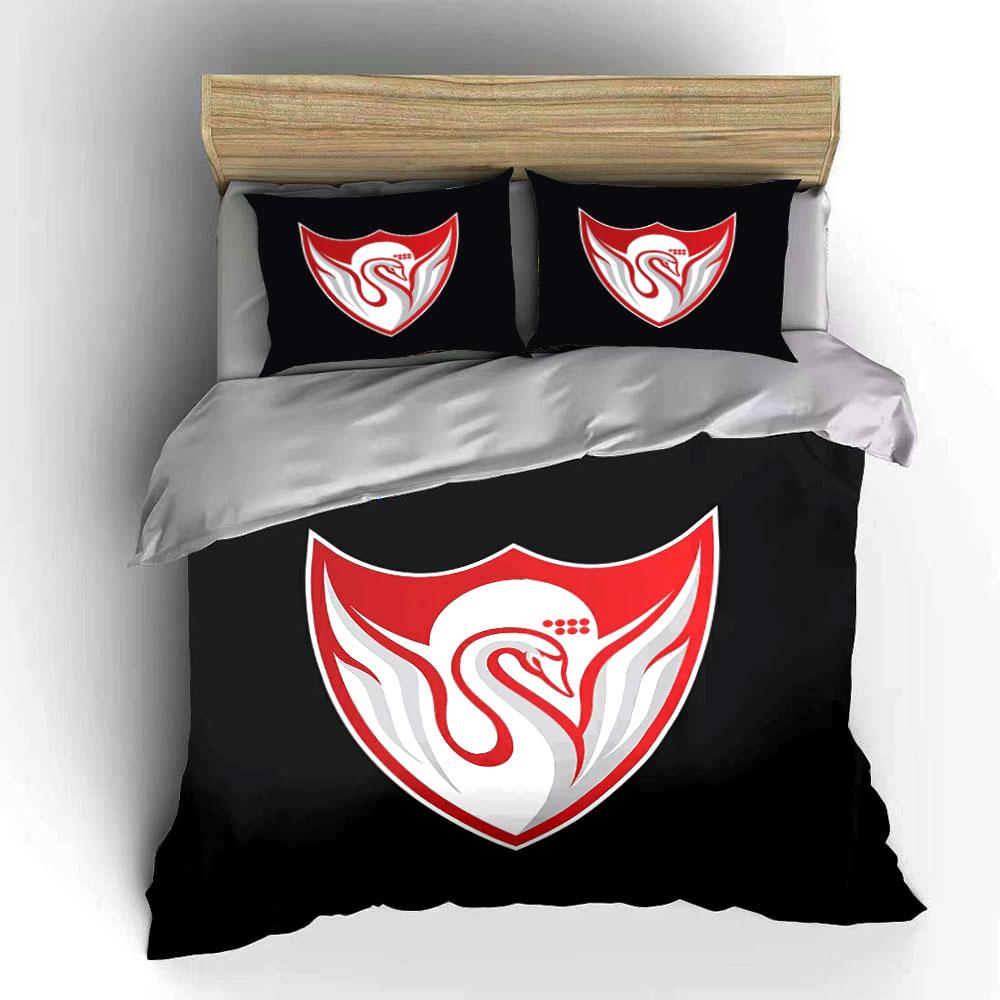 Black & Red Swan Emblem Bedding Bedding Duvet Cover Set Duvet Cover Pillowcases (1 * Duvet Cover 2 * Pillowcases, without duvet insert)