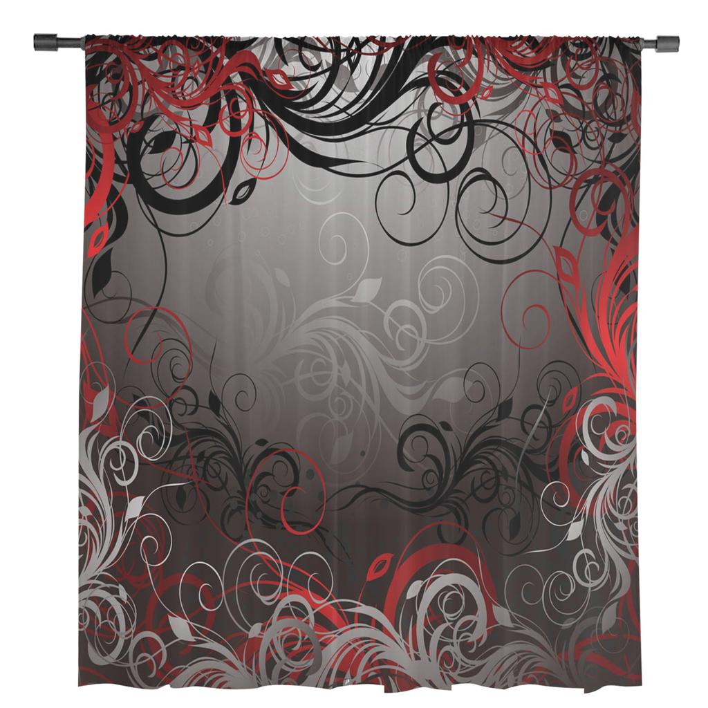 Тюль с геометрическим узором изогнутых линий, оконные шторы для гостиной, прозрачная вуаль из органзы, занавеска для спальни, кухни, домашний декор, драпировка