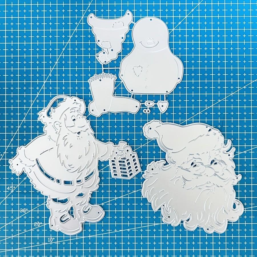 3 шт. Вырубки с рождественскими элементами для изготовления открыток, Рождественские вырубки Санта-Клауса, Рождественская вырубка снеговика, Металлическая форма для вырубки для скрапбукинга