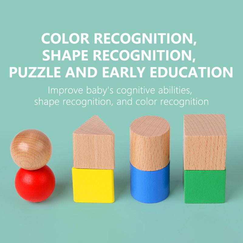 Nuts Wooden Blocks Baby Montessori Toys Fine Motor Skill Sensory Games Geometric Screws Shape Matching Toddlers Educational Toys