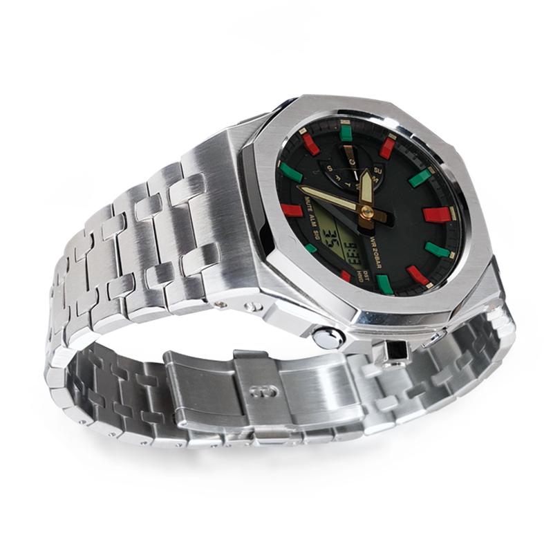 Модифицированный комплект GA2100 для Casio G-SHOCK GA-2100 GA-2110 GA-B2100 Мужские Корпус и Ремешок из Цельной Нержавеющей Стали Металлическая Замена Браслета
