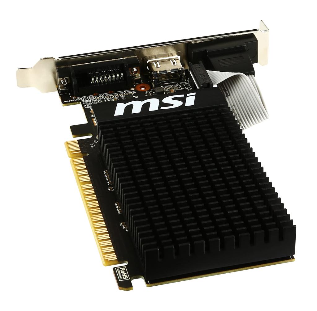 MSI Fanless GeForce GT 710 Graphics 2GB Memory Model 710 2GD3H Low-Profile Card, (GT LP)