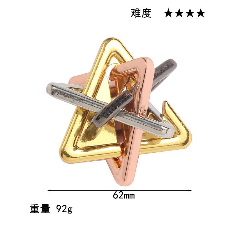 Puzzle Zinc Alloy Intelligence Unlocking Ring Unlocking Set, Nine-Link Educational Toy, Kong Ming Luban Lock Mechanism Box