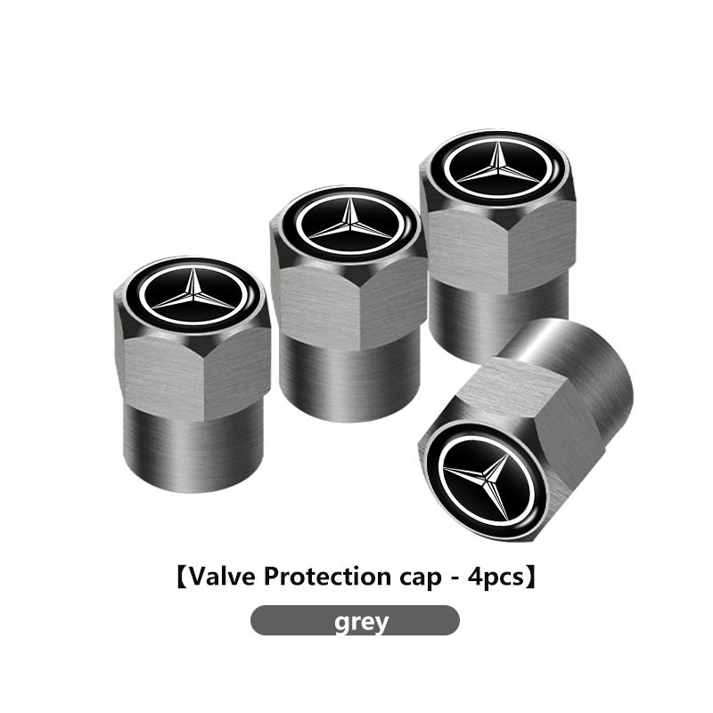 For Benz Car Aluminum Alloy Tire Valve Stem Caps Decorative Tires Dustproof Accessories AMG Exclusive W204 W222 W205 W203 W213