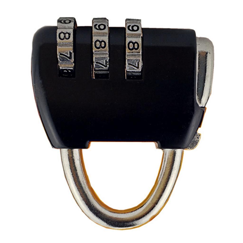 Навесной замок с 3-значным кодовым замком, прочный цинковый сплав, багажные замки для чемодана, черный