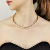 Silver Round Collar Neck Ring Metal Neck Ring Necklace Fashion Round Necklace  For Women Men