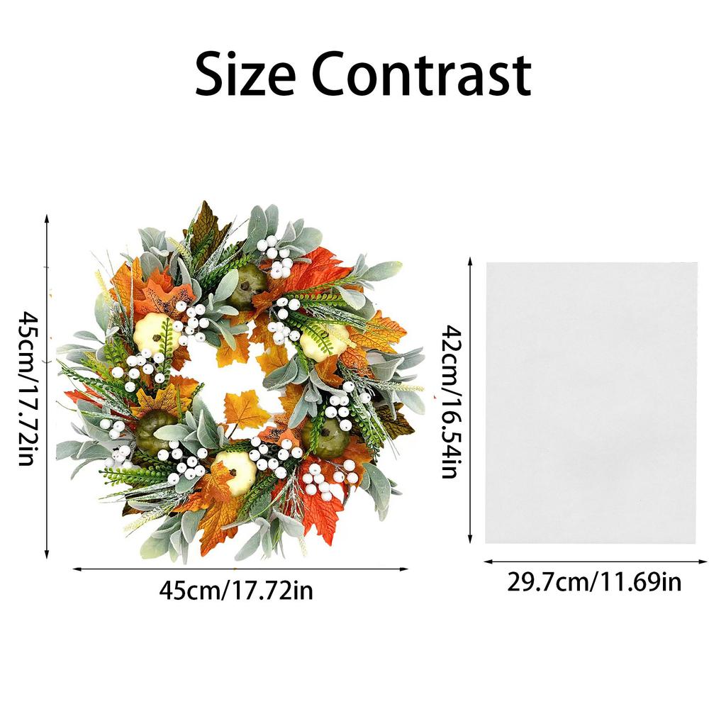 Искусственный Венок На Входную Дверь Тыква Ягоды Ветки Смешанные Листья Венок на День Благодарения Венок на Дверь Для Хэллоуина Дня Благодарения В помещении На улице