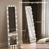 Зеркало в полный рост 150x40 см LED-зеркало с 24 лампочками, 3 цветовыми температурами, напольное или прислоняемое, Белое