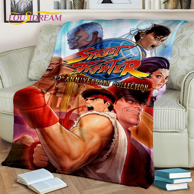 SF Retro Game Street Fighter Gamer Blanket,Soft Throw Blanket for Home Bedroom Bed Sofa Picnic Travel Office Cover Blanket Kids