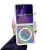 Модный чехол для телефона Samsung Z Flip 7 EF 6 5 4 3 с магнитом, инкрустацией бриллиантами и блестками, с кристальным ремешком, противоударный, портативная крышка