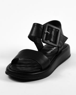 Босоножки с широкой пряжкой 16112 36 Черные кожа