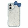 For iPhone 16 Case Star Epoxy Design TPU+PC Phone Cover with Rhinestones/Bow Tie Decor