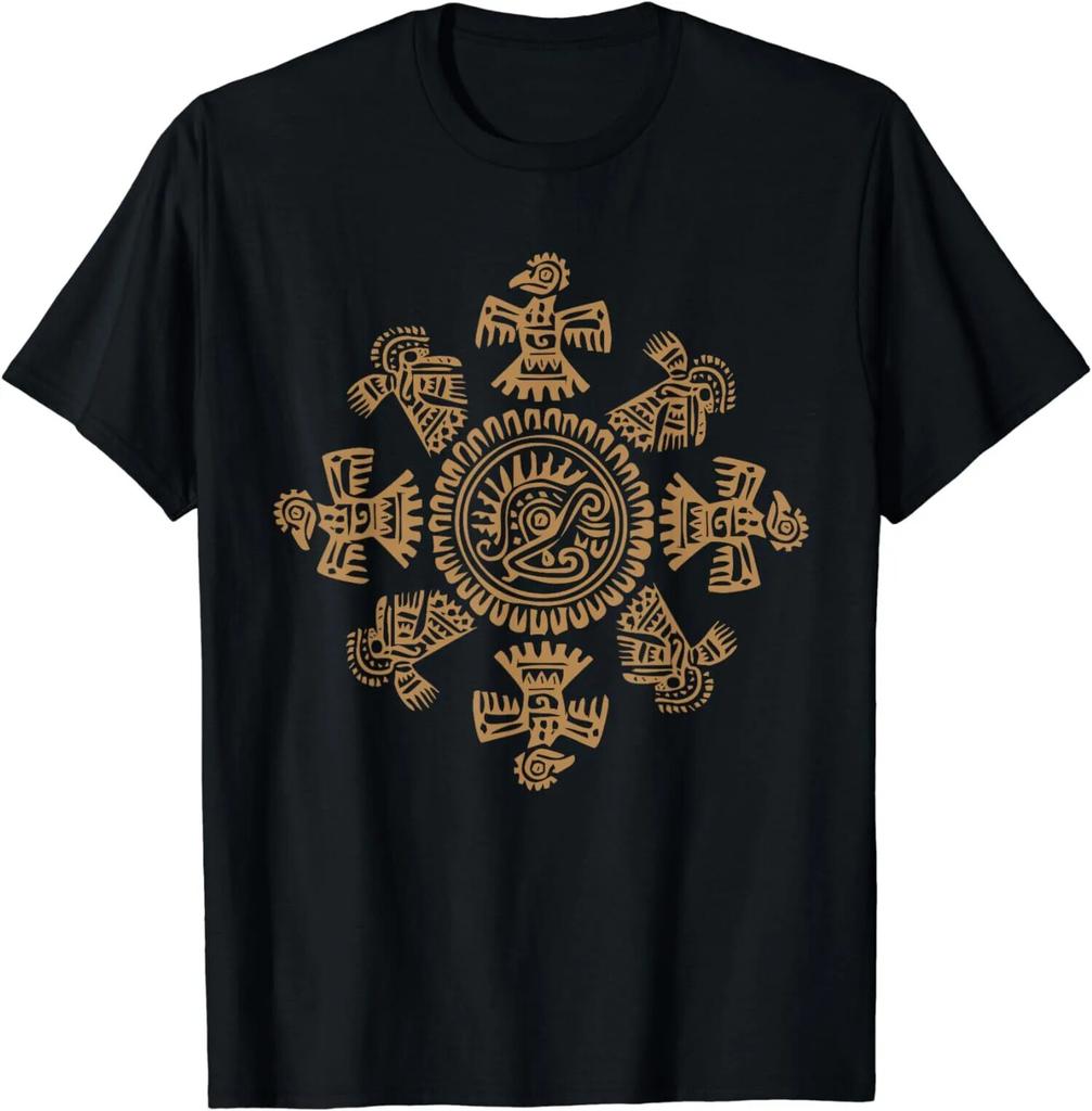 HOT SALE! Birds and Symbols of Maya Inca Aztec Culture T-Shirt S-5XL