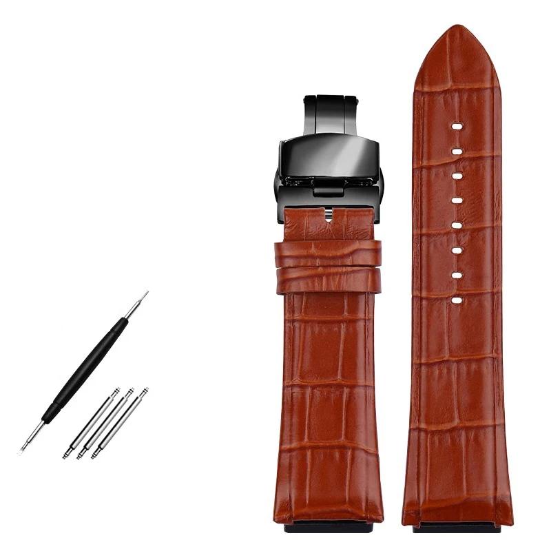 Genuine Leather Watchband For GUESS W0040G3 W0247G3 W0040G7 Series Blue Cowhide Watch Straps 22mm Wrist Band Men Bracelet