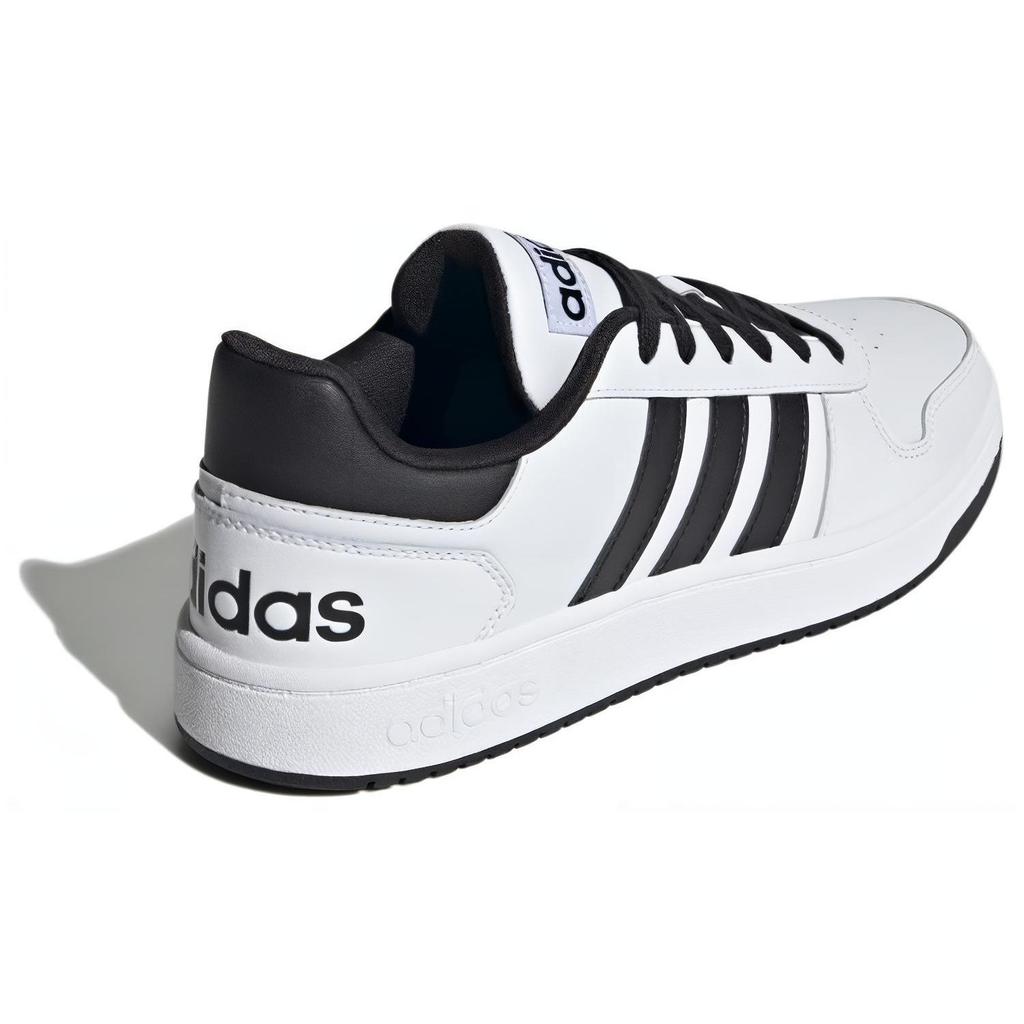 Adidas Neo Hoops 2.0 Synthetic Leather Versatile Non-Slip Durable Low-Top Lifestyle Casual Shoes Unisex Sneakers White Black JI2759
