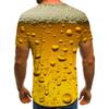 Summer Cool Fashion 3D Beer Printing T-shirt Men's Personality Graphic Tee Casual Short-sleeve Shirts Tops Plus Size 100-6XL