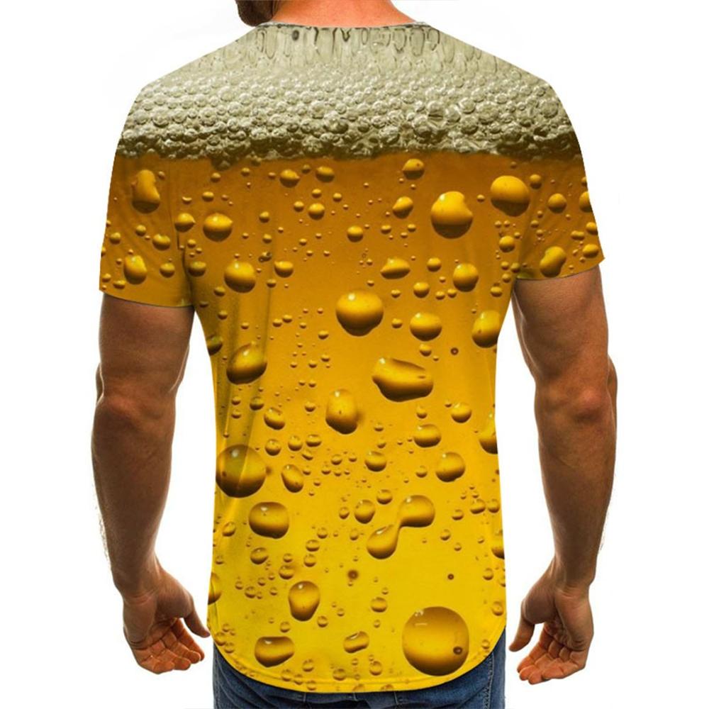 Summer Cool Fashion 3D Beer Printing T-shirt Men's Personality Graphic Tee Casual Short-sleeve Shirts Tops Plus Size 100-6XL