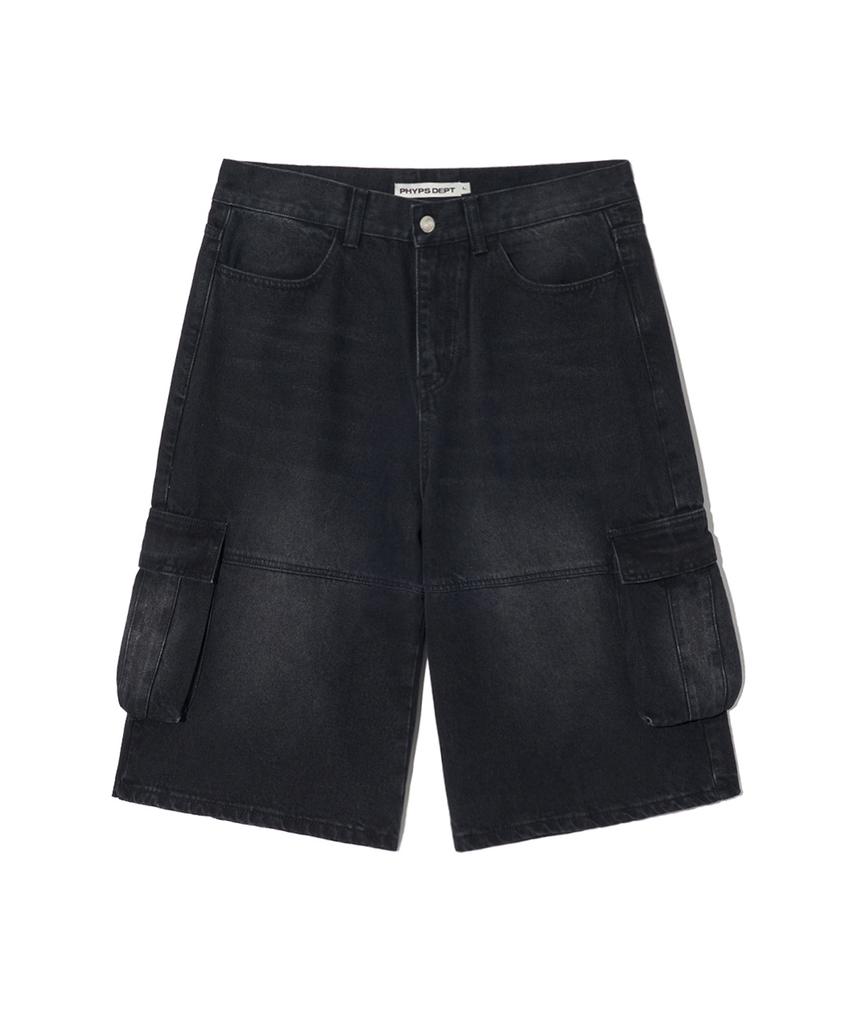 PHYSICAL DEPARTMENT Bermuda Cargo Denim Pants_Black