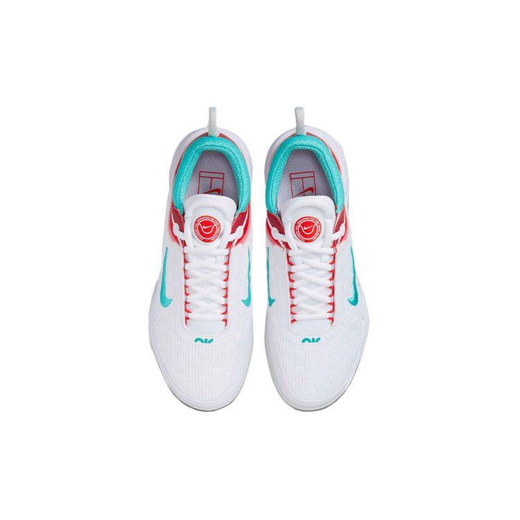 Nike Кроссовки Court Zoom Nxt Hc Белый Светло-серебристый Огненно-красный Вымытый бирюзовый Женские DH0222-136