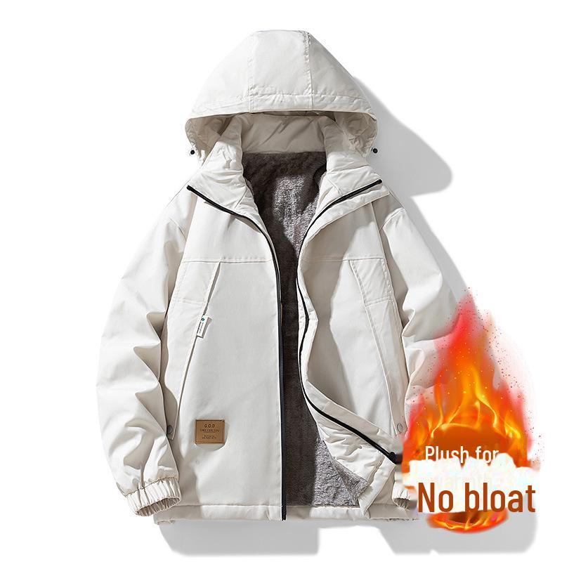 Мужская повседневная ветрозащитная куртка с капюшоном - свободный крой, эластичный шнурок, однотонный цвет, большой размер, модный верх