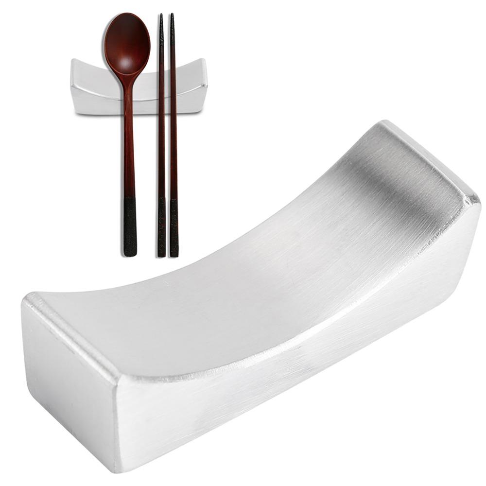 8PCS Silver Chopstick Holders 304 Stainless Steel Knife Fork Rests Tableware Stands Kitchen Counter