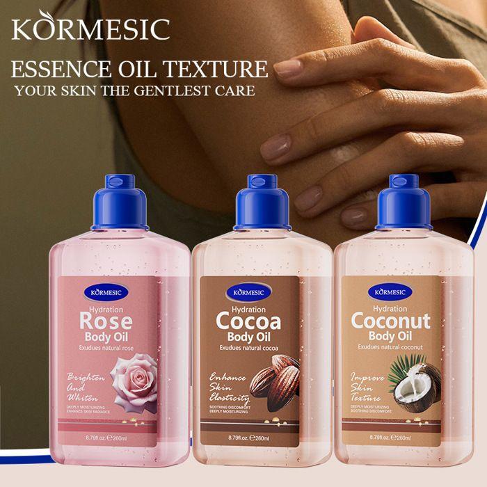 Huile de massage corps - KORMESIC - Noix de coco - Hydratante - Texture légère - Parfum naturel