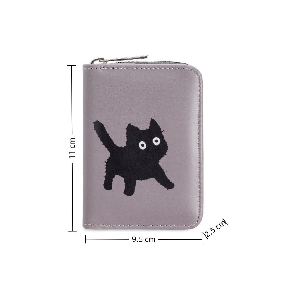 New Cat Short Wallet Large Capacity Multi Slot Coin Purse Zipper Multi Functional Money Bag