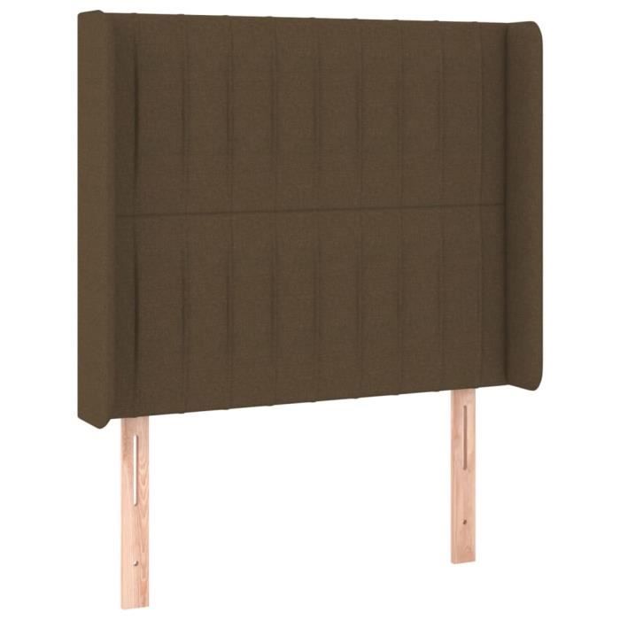 VidaXL Headboard with Ears Dark Brown 93x16x118-128 Cm Fabric3119803