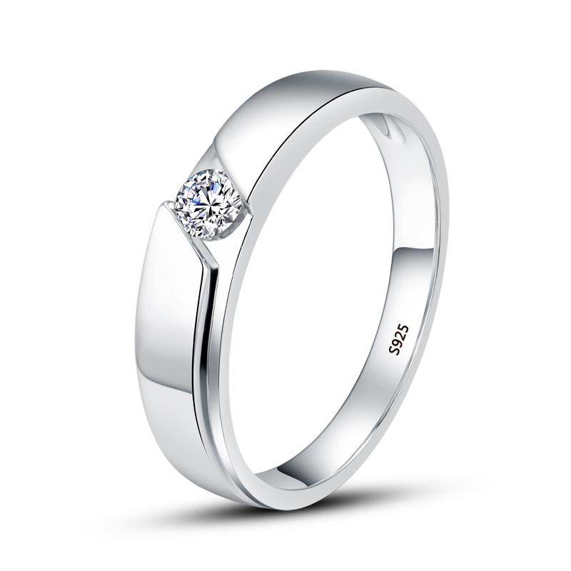 Простое круглое обручальное кольцо 0,5 карата из тибетского серебра S925 пробы, кольца для женщин, обручальное кольцо унисекс, ювелирные изделия