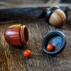 1/5Pcs Mini Acorns Storage Box Solid Wood Pill Box Outdoor Portable Rosewood Acorns Tablets Storage Case Container Organizer Sealed Can