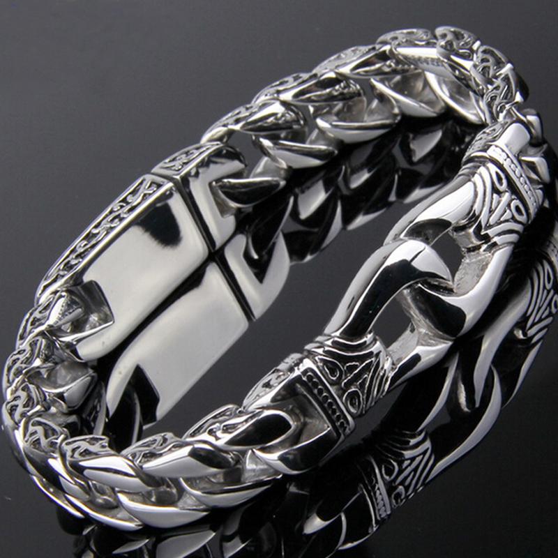 Винтажный мужской браслет из нержавеющей стали с подвеской для мужчин, тотемная цепочка, мужские браслеты, браслеты на руку, ювелирные изделия в стиле викингов, манненская повязка на руку