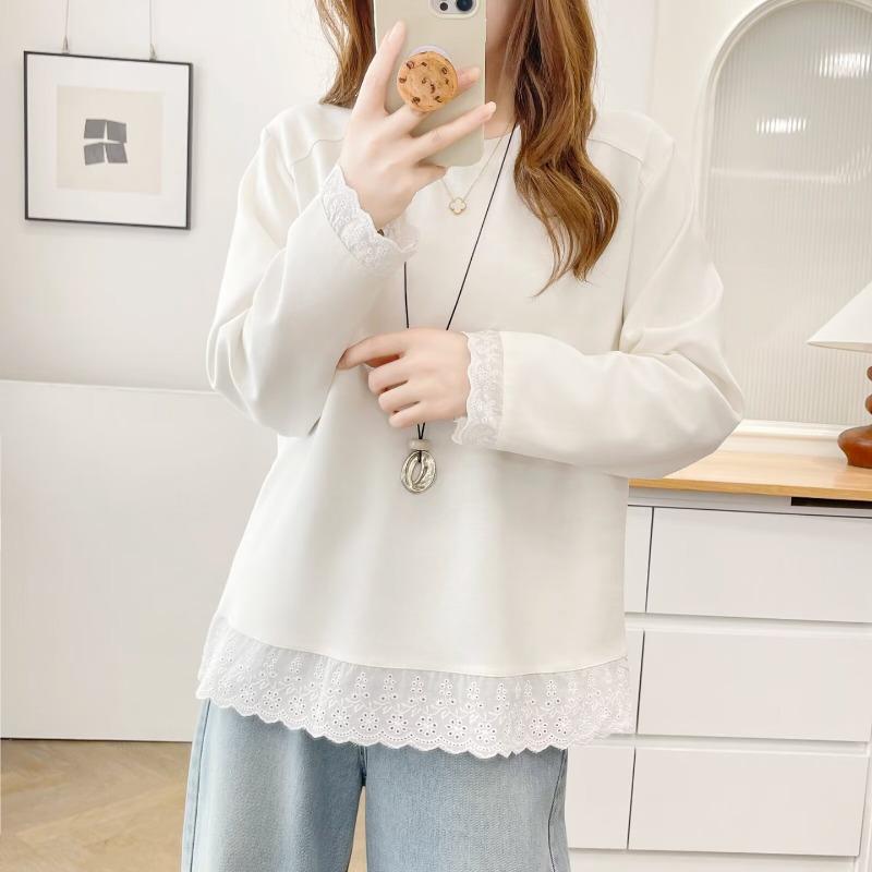 Women S Plus Size Long Sleeve Loose Fit Basic T Shirt For Early Autumn